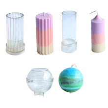 Candle Molds for Candle Making Plastic Pillar Candle Making Kit Ball Sphere Mold Large Cylinder Rib Candle Making Molds DIY Candle Making Supplies Set of 3 PCS, [product_type], resinartbysheri, resinartbysheri, [variant_title],