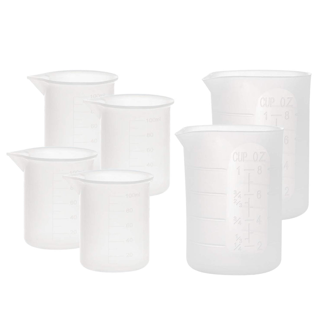 250ml & 100ml Silicone Measuring Cups, Gartful Silicone Mixing Cups for Epoxy, Resin Arts, Glue, Jewelry Casting Molds, Acrylic Paint Pouring, Cup Making, Waxing, Crafts, Nonstick Reusable, Set of 6, resin, Gartful, resinartbysheri, [variant_title],