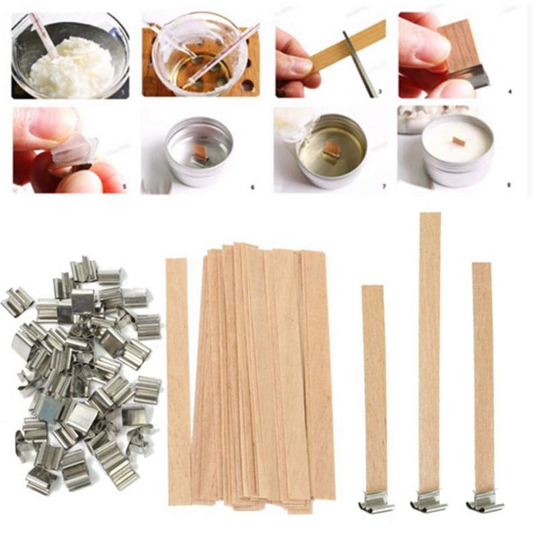 Wood Candle Wicks 50Pcs Natural Environmentally-Friendly Wick 6mm 8mm 12.5mm 13mm Wooden Candles Wick With Sustainer Tab Stands Candle Wick Core For DIY Craft Candle Making Supplies Soy Paraffin Wax, [product_type], resinartbysheri, resinartbysheri, [variant_title],