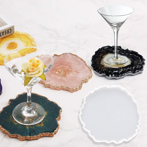 Resin Silicone Molds,DIY Wine Glasses Holder Resin Mold and 2 Resin Wine Coaster Molds,Used to Make Artificial Agate Sheet, Wine Rack, Coaster, Home Decoration Epoxy Resin Mold., [product_type], B DyBoHF, resinartbysheri, [variant_title],