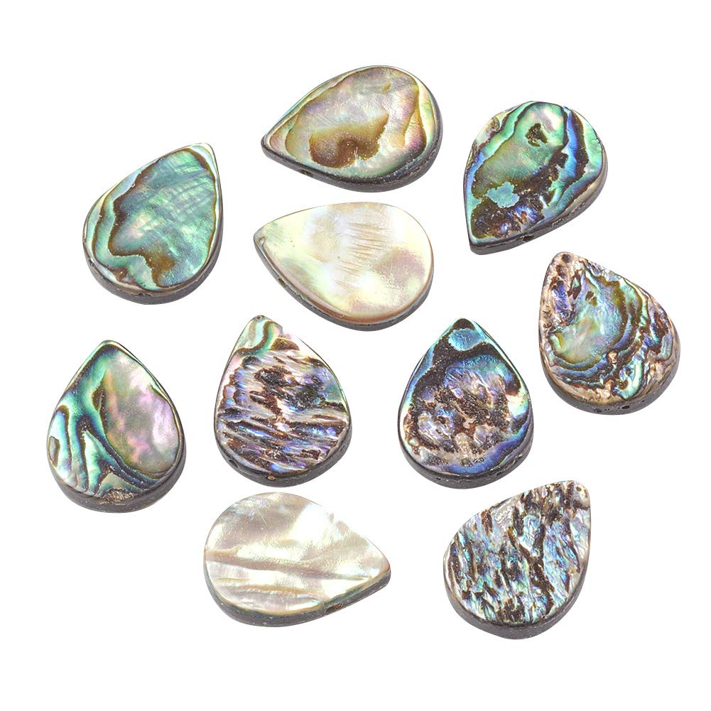 PandaHall Pack of 10 Teardrop Shaped Paua Shell Beads for Earring Bracelet Necklace Jewellery Making Coloured, resin, resinartbysheri, resinartbysheri, [variant_title],