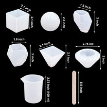 EuTengHao 18Pcs DIY Silicone Resin Casting Molds Tools Set Includes 6 Resin Casting Molds Large Clear Silicone Molds 2 Measurement Cup 10 Wood Sticks for DIY Home Decoration, resin, EuTengHao, resinartbysheri, [variant_title],
