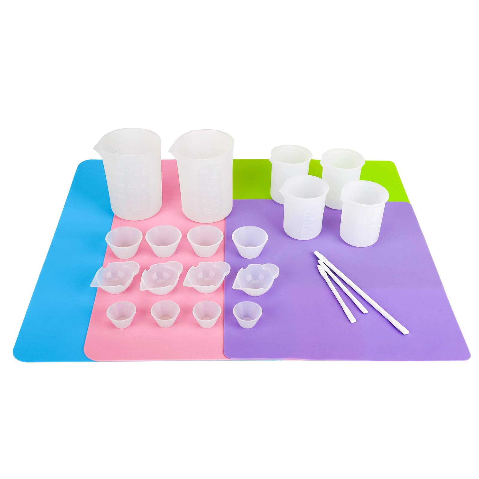 12x Silicone Measuring Cups Resin Mixing Cups for Epoxy Resin