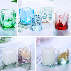 Resin Silicone Mold, Vindar Resin Art Molds Include Round, Square, Cylinder, Pendant, Silicone Molds for Concrete, DIY Coaster/Flower Pot/Ashtray/Pen/Pendant/Candle Soap Holder Hollow Resin Mold, resin, resinartbysheri, resinartbysheri, [variant_title],