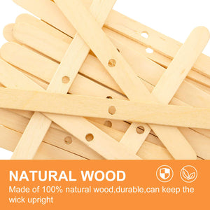 300 Pieces Candle Making Kit Include 100 Wooden Candle Wick Holders and 200 Double-Sided Heat-Resistant Candle Wick Stickers, Candle Wick Centering Device Candle Wick Bars Set for Candle DIY Supplies, Candle, BBTO, resinartbysheri, [variant_title],