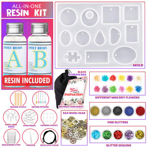 GoodyKing Resin Jewelry Making Starter Kit - Resin Kits for Beginners with Molds and Resin Jewelry Making Supplies - Silicone Casting Mold, Tools Set and Clear Epoxy Resin for DIY Jewelry Craft, resin, Goody King, resinartbysheri, [variant_title],