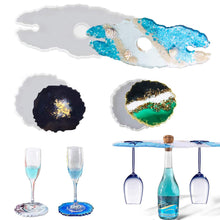 Resin Silicone Molds,DIY Wine Glasses Holder Resin Mold and 2 Resin Wine Coaster Molds,Used to Make Artificial Agate Sheet, Wine Rack, Coaster, Home Decoration Epoxy Resin Mold., [product_type], B DyBoHF, resinartbysheri, [variant_title],