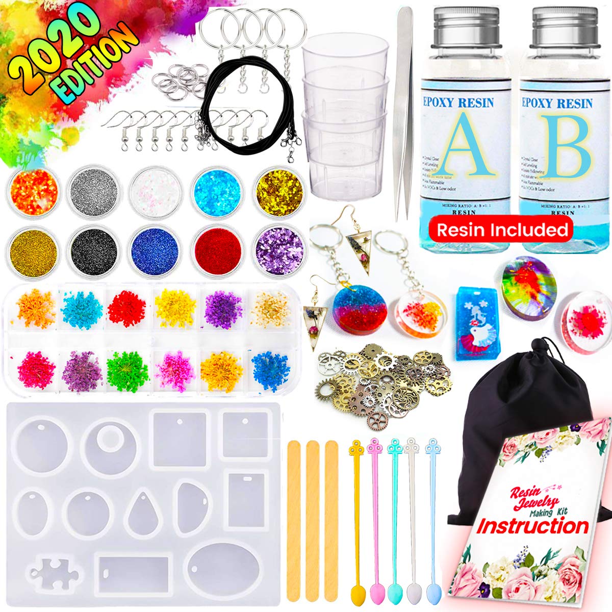 Goodyking Resin Jewelry Making Starter Kit - Resin Kits for Beginners with Molds and Resin Jewelry Making Supplies - Silicone Casting Mold, Tools Set