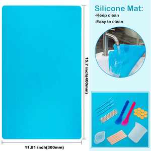 49 Pieces Resin Tools Set, Include A3 Large Silicone Sheet, 100 ml Measuring Cups, Silicone Mixing Cups, Wooden Sticks Mixing Spoons for Epoxy Resin Crafts Painting Supplies, resin, resinartbysheri, resinartbysheri, [variant_title],