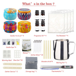 Candle Making Supplies DIY Candle Making Kit, Beeswax Arts and Crafts for Adults Gift Set with Fragrance Oil, Candle Wicks, Melting Pot, Tins, Dyes, Wooden Sticks, Thermometer, Centering Devices, [product_type], resinartbysheri, resinartbysheri, [variant_title],
