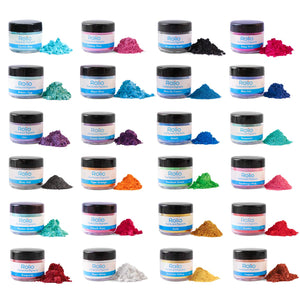 Rolio Mica Powder - 24 Colors x 10g/0.35oz - Epoxy Resin Color Pigment Powder for Slime, Clear Nail Polish, Makeup, Epoxy Resin, Candle Making, Bath Bombs, Soap Colorant, Cosmetic Grade, resin, Rolio Mica Powder, resinartbysheri, [variant_title],