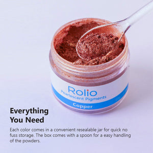 Rolio Mica Powder - 24 Colors x 10g/0.35oz - Epoxy Resin Color Pigment Powder for Slime, Clear Nail Polish, Makeup, Epoxy Resin, Candle Making, Bath Bombs, Soap Colorant, Cosmetic Grade, resin, Rolio Mica Powder, resinartbysheri, [variant_title],