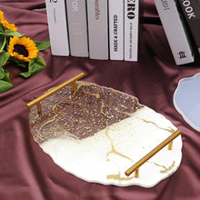 KJGF Large Silicone Tray Artist Mold, Irregular Coasters Resin Art DIY Tray Mould,Epoxy Resin Casting Molds for Making Faux Agate Tray，1pcs Geode Agate Tray Molds & 2pcs Gold Handles, resin, resinartbysheri, resinartbysheri, [variant_title],