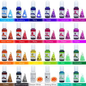 Alcohol Ink Set - 24 Vibrant Colors Alcohol-based Ink for Resin Petri Dish Making, Epoxy Resin Painting - Concentrated Alcohol Paint Color Dye for Resin Art, Tumbler Making, Painting - 24 x 10ml/.35oz, resin, DecorRom, resinartbysheri, [variant_title],