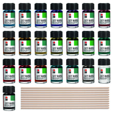 Marabu Easy Marble Paint Set | 22 Vibrant and Metallic Colors | x10 Wooden Marbling Tool for Marabu Marble Paint | 32 Pack Bundle