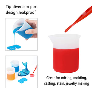 250ml & 100ml Silicone Measuring Cups, Gartful Silicone Mixing Cups for Epoxy, Resin Arts, Glue, Jewelry Casting Molds, Acrylic Paint Pouring, Cup Making, Waxing, Crafts, Nonstick Reusable, Set of 6, resin, Gartful, resinartbysheri, [variant_title],