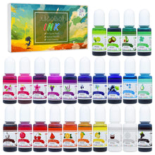 Alcohol Ink Set - 24 Vibrant Colors Alcohol-based Ink for Resin Petri Dish Making, Epoxy Resin Painting - Concentrated Alcohol Paint Color Dye for Resin Art, Tumbler Making, Painting - 24 x 10ml/.35oz, resin, DecorRom, resinartbysheri, [variant_title],