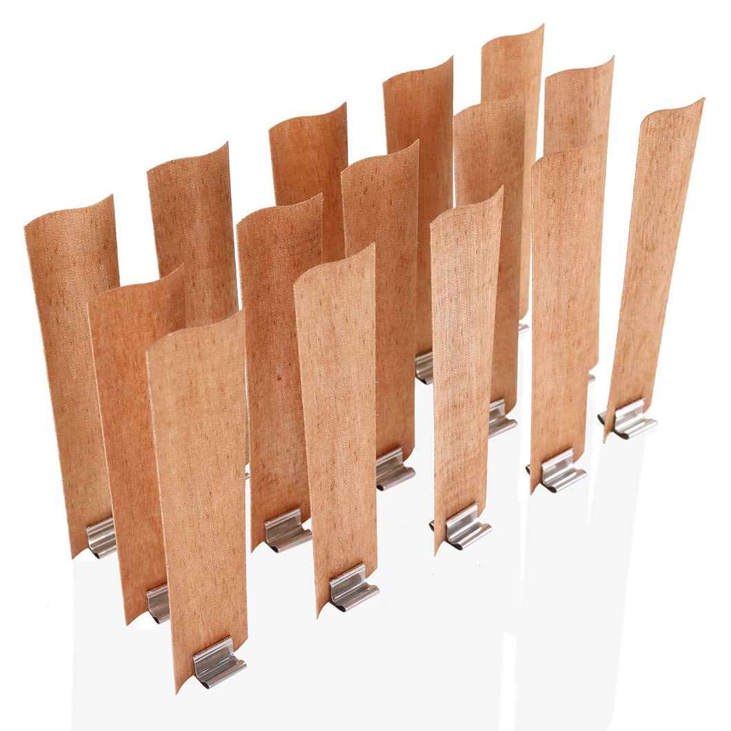 Mullins Perform DIY 15 Pack Set of 120 by 30 mm / 4.7 by 1.2 inch S Flame Wooden Core Wax Wicks complete with Metal Base Anchor Holders for Handmade Candle Making, [product_type], ValesaVales, resinartbysheri, [variant_title],
