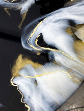"Desert Smoke" Black and Gold Stone Resin Agate Artwork by Sheri Vegas